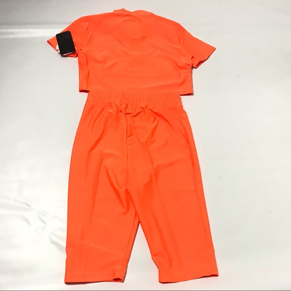 Womens 2 Pcs Cycling Outfit  Shorts Crop Top L - Picture 4 of 10